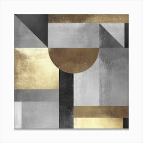 Gold and metal geometry 5 Canvas Print