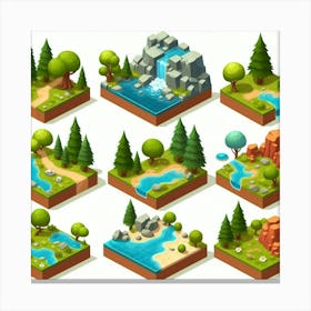 Isometric Landscape 2 Canvas Print