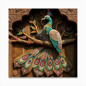 Peacock in town Canvas Print