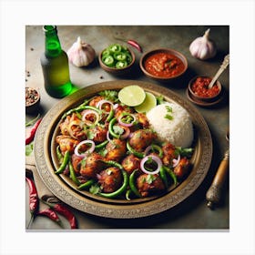 Indian Food Chicken Choila Canvas Print