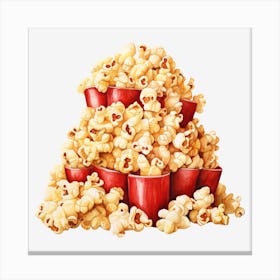 Popcorn In Red Cups Canvas Print