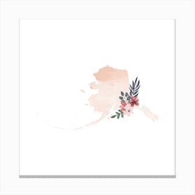 Alaska Watercolor Floral State Canvas Print