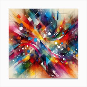 Colorful splashes, Abstract 1 Canvas Print