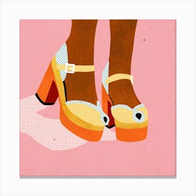 Vintage Shoes Square Canvas Print