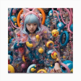 Cyberpunk Girl In A Bubble 1 Canvas Print