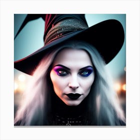 Witch In A Hat Canvas Print