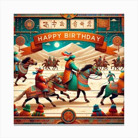 Happy Birthday Mongolian Canvas Print