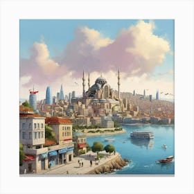 Turkish City paintings 4 Canvas Print