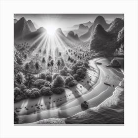 Black And White Landscape Canvas Print