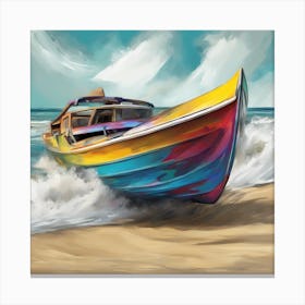 Boat On The Beach Canvas Print