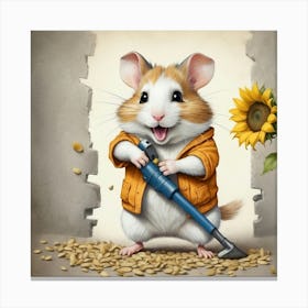 Hamster With A Shovel Canvas Print