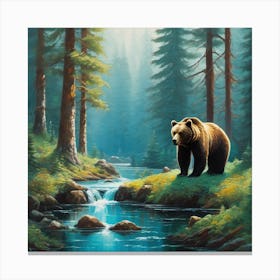Bear In The Forest Canvas Print