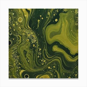 olive gold abstract wave art 8 Canvas Print