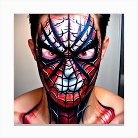 Spider Man Face Painting Scary Spiderman Face Paint Canvas Print