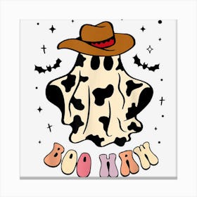 Halloween Boo Haw Ghost Funny Cowboy Cowgirl Western Canvas Print