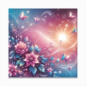 Abstract Floral Background Canvas Print