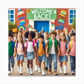 Welcome Back To School Canvas Print