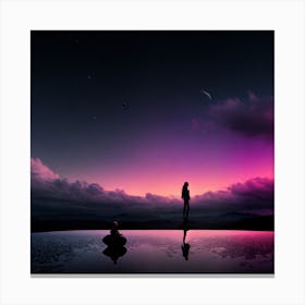 Person Standing On A Pond Canvas Print