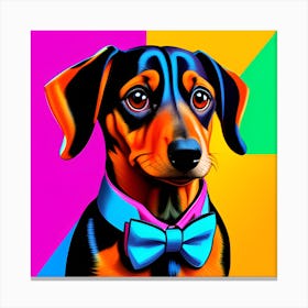 Dachshund Bow Tie Canvas Print