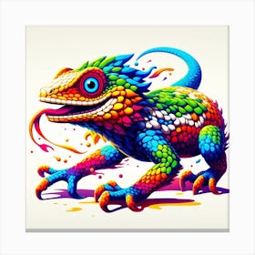 Rainbow Lizard 2/4 (scales gecko colourful cute pet dragon tropical exotic) Canvas Print