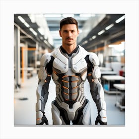 Futuristic Man In Futuristic Suit 26 Canvas Print