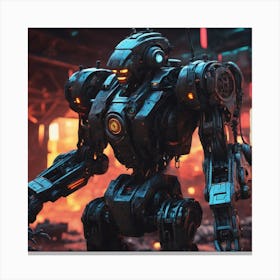 Robot In The City 3 Canvas Print
