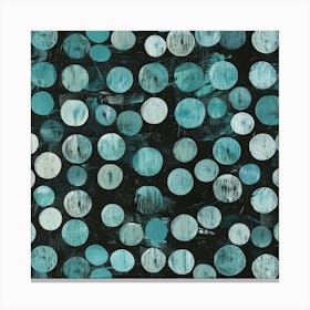 Teal Polka Dots Canvas Print