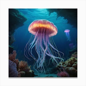 Jellyfish Underwater 1 Canvas Print