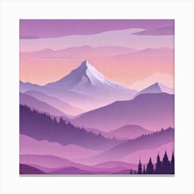 Misty mountains background in purple tone 92 Canvas Print