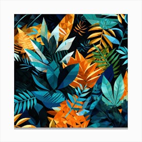 Tropical Leaves Seamless Pattern Canvas Print