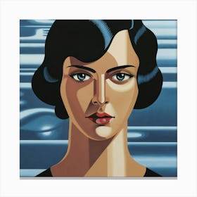 Woman In Black Canvas Print