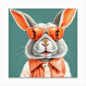 Rabbit In Sunglasses 12 Canvas Print