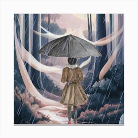 Alone and thriving forest and rain wall art print Canvas Print