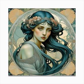 Art Nouveau Girl 6 30x30in 8280x8280px 18mb Canvas Print