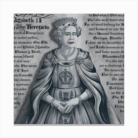 Queen Elizabeth Ii, Queen portrait, queen portrait painting, Queen portrait drawing, famous portraits of Queen Elizabeth ii, Queen Elizabeth portrait young, Queen Elizabeth ii portrait for sale, Indian queen portrait, Canvas Print
