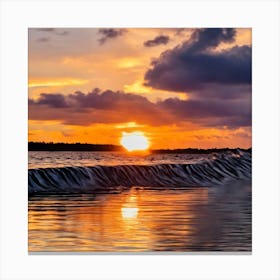 Sunset At The Beach Canvas Print