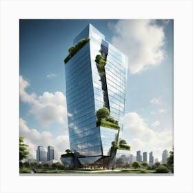 Futuristic Office Building Canvas Print