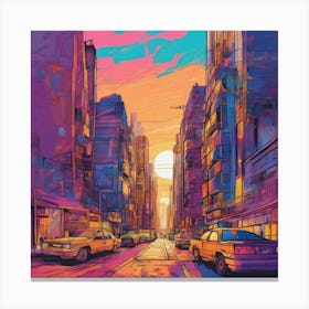 Vibrant cityscape Canvas Print