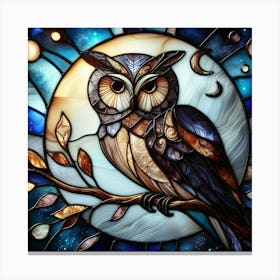 Owl In The Night Sky Canvas Print