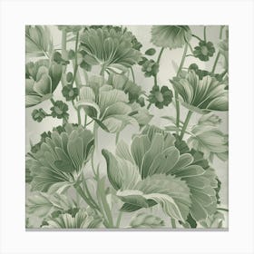 Green Carnations Canvas Print