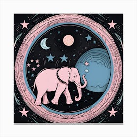 Pink Elephant In The Sky Canvas Print