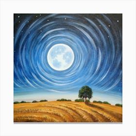 Full Moon In The Field Canvas Print