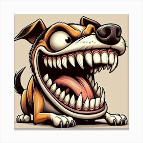 Cartoon Dog With Teeth 1 Canvas Print