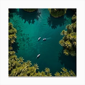 Aerial View Of A Lagoon 1 Canvas Print