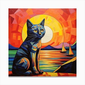 Sunset Cat Canvas Print