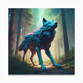 Wolf In The Woods 47 Canvas Print