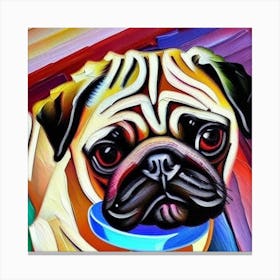Pug Dog Painting Canvas Print