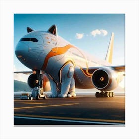 Cat On A Plane Canvas Print