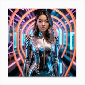 Futuristic Woman In Futuristic Suit 4 Canvas Print