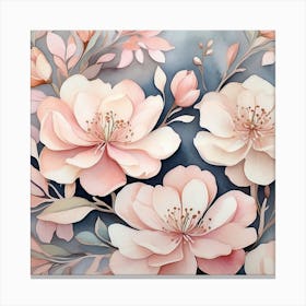 Blossoming Floral Watercolor Canvas Print